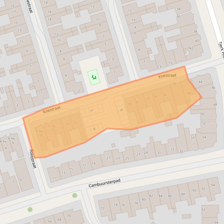 Kaart van postcodegebied 8921NE.