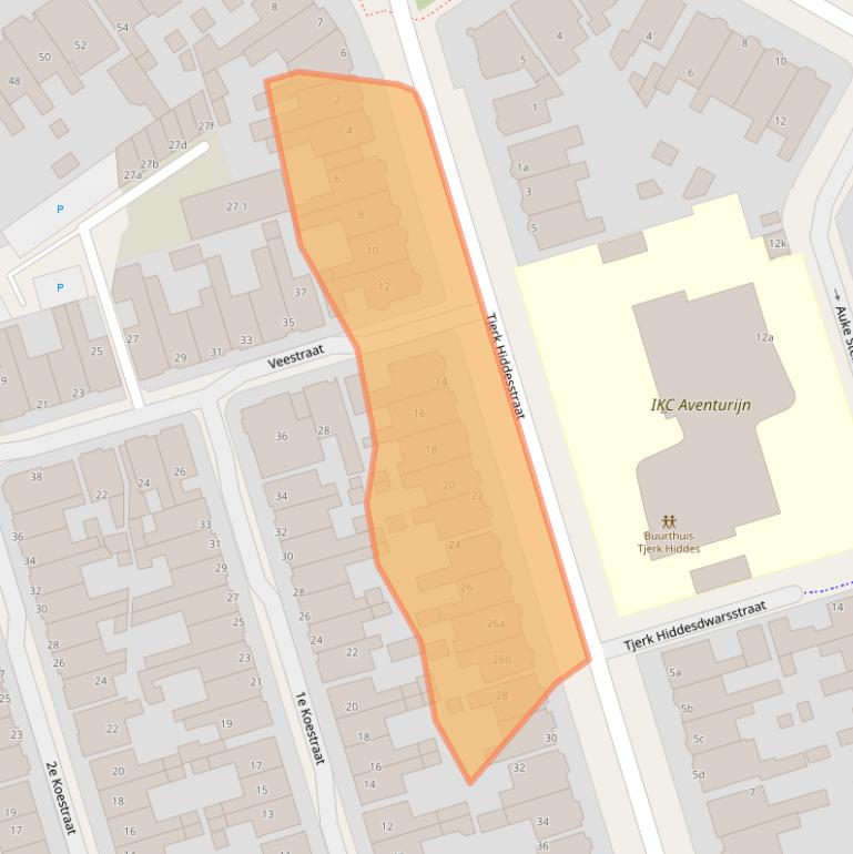 Kaart van postcodegebied 8921NP.