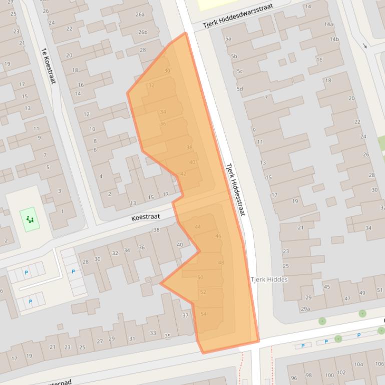 Kaart van postcodegebied 8921NR.