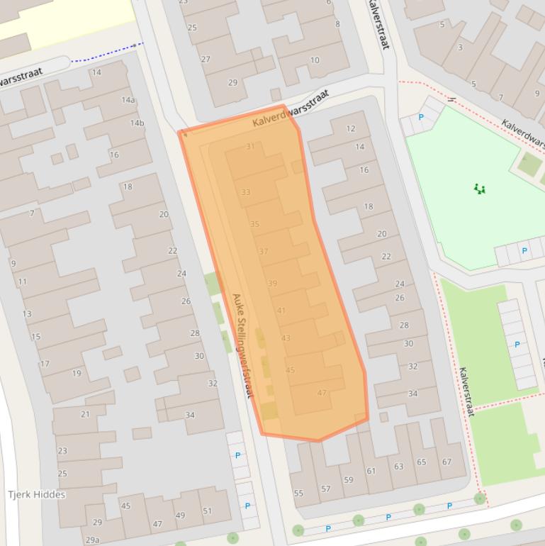 Kaart van postcodegebied 8921NV.