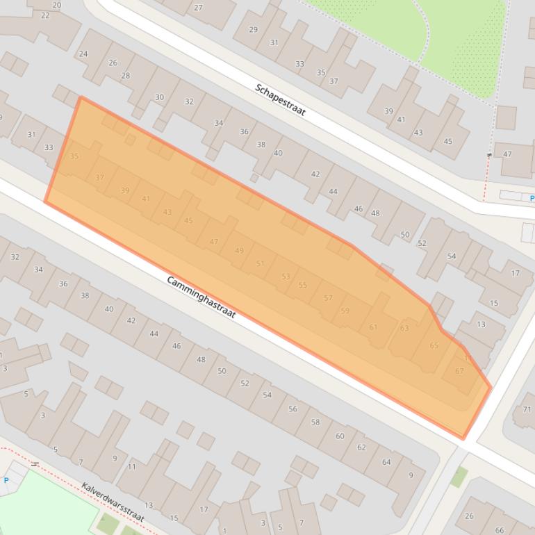 Kaart van postcodegebied 8921PE.