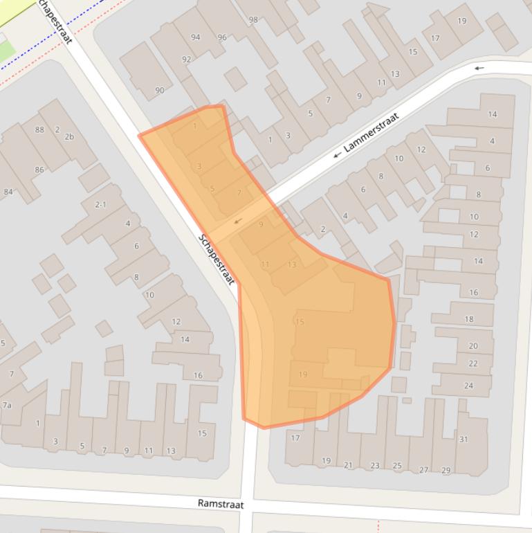 Kaart van postcodegebied 8921PL.