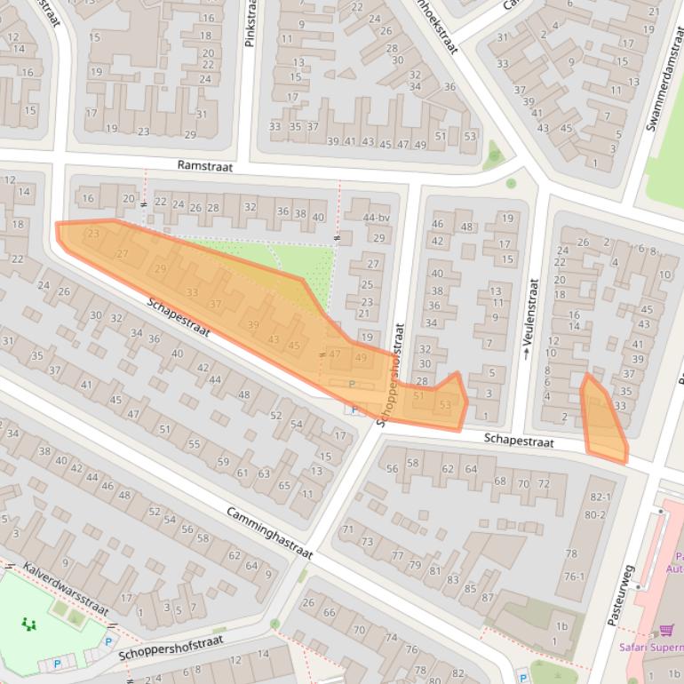 Kaart van postcodegebied 8921PM.