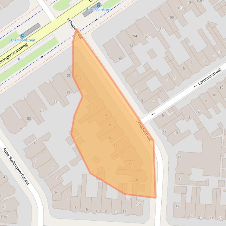 Kaart van postcodegebied 8921PN.