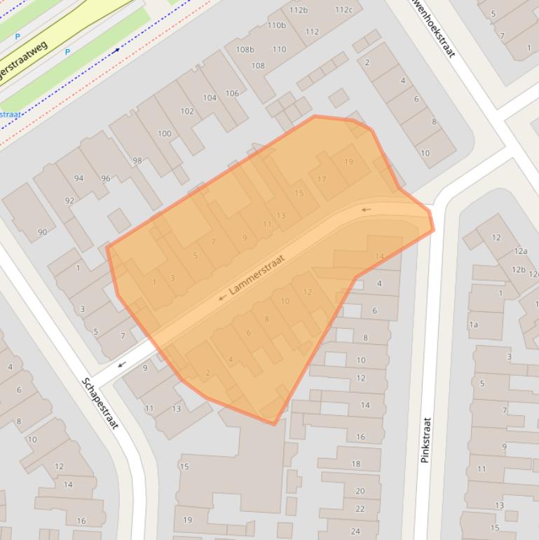 Kaart van postcodegebied 8921PS.