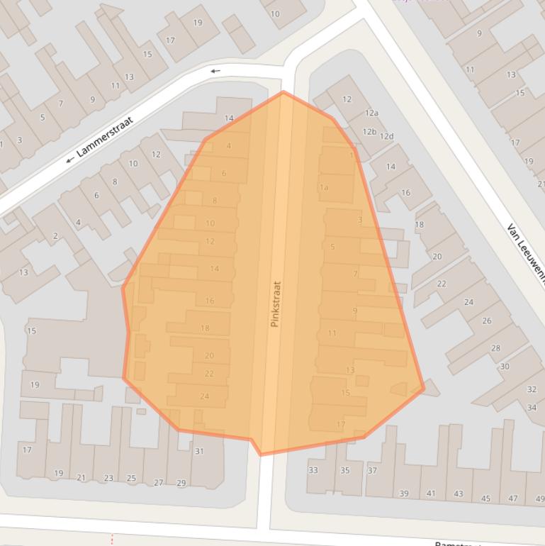 Kaart van postcodegebied 8921PT.