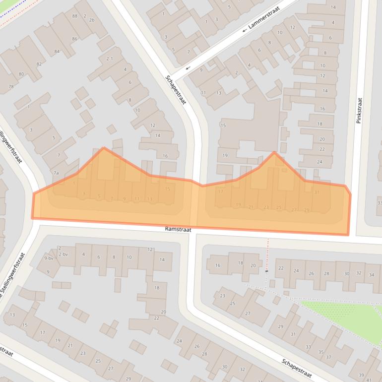 Kaart van postcodegebied 8921PV.
