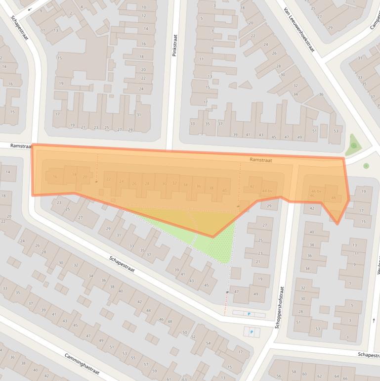 Kaart van postcodegebied 8921PZ.