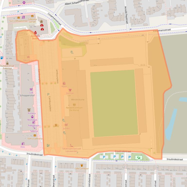 Kaart van postcodegebied 8921RG.