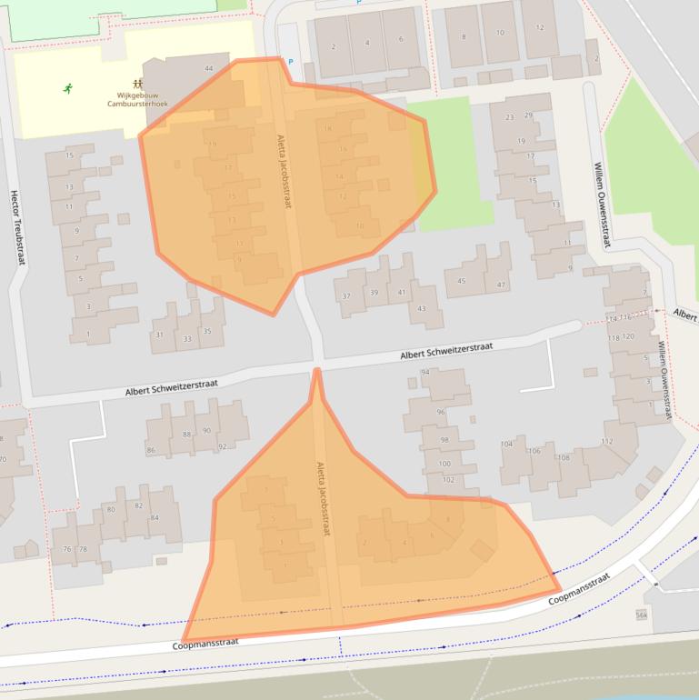 Kaart van postcodegebied 8921SC.