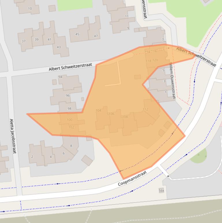 Kaart van postcodegebied 8921SP.