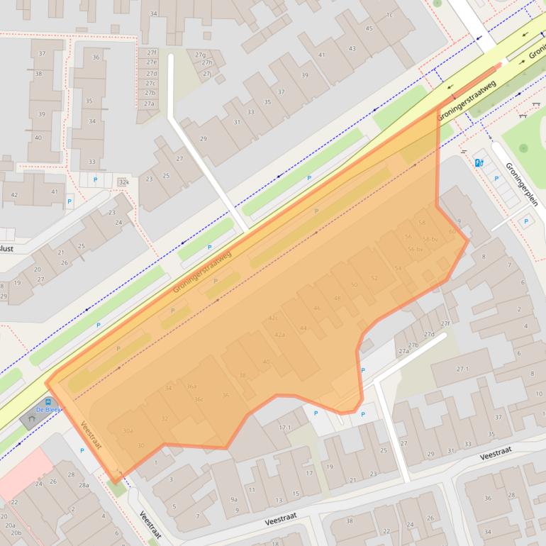 Kaart van postcodegebied 8921TR.