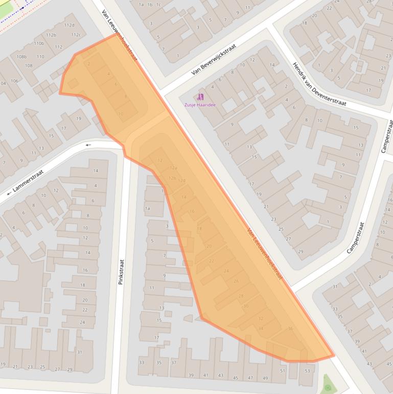 Kaart van postcodegebied 8921VB.