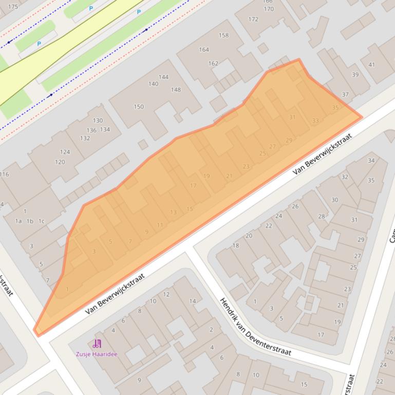 Kaart van postcodegebied 8921VC.