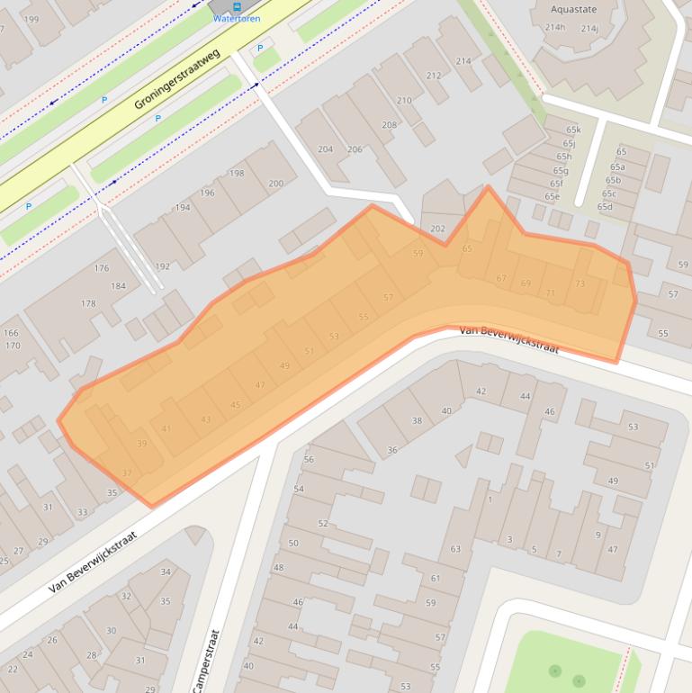 Kaart van postcodegebied 8921VD.
