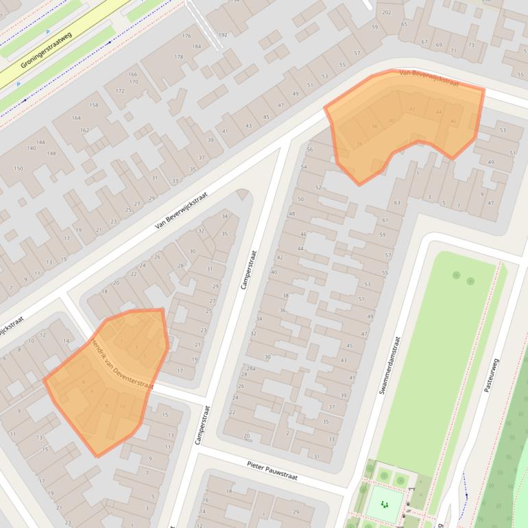 Kaart van postcodegebied 8921VG.