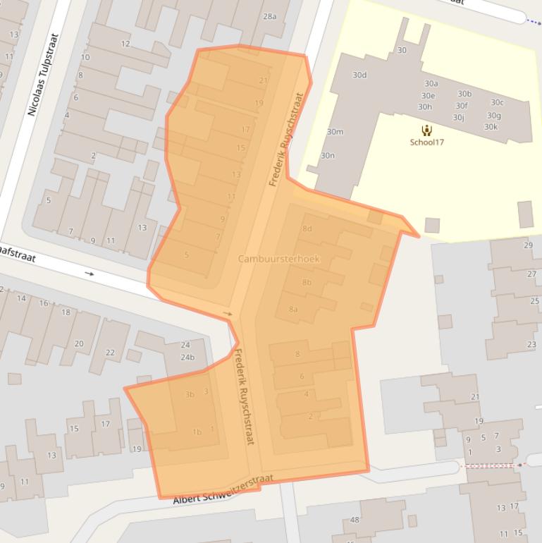 Kaart van postcodegebied 8921VT.