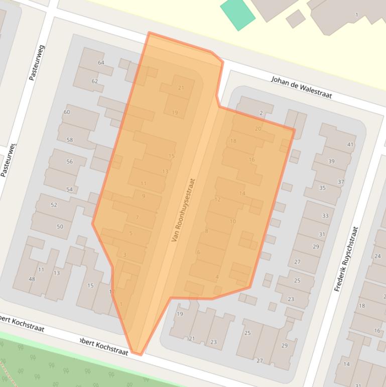 Kaart van postcodegebied 8921VZ.