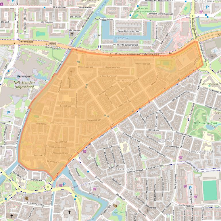 Kaart van postcodegebied 8922.