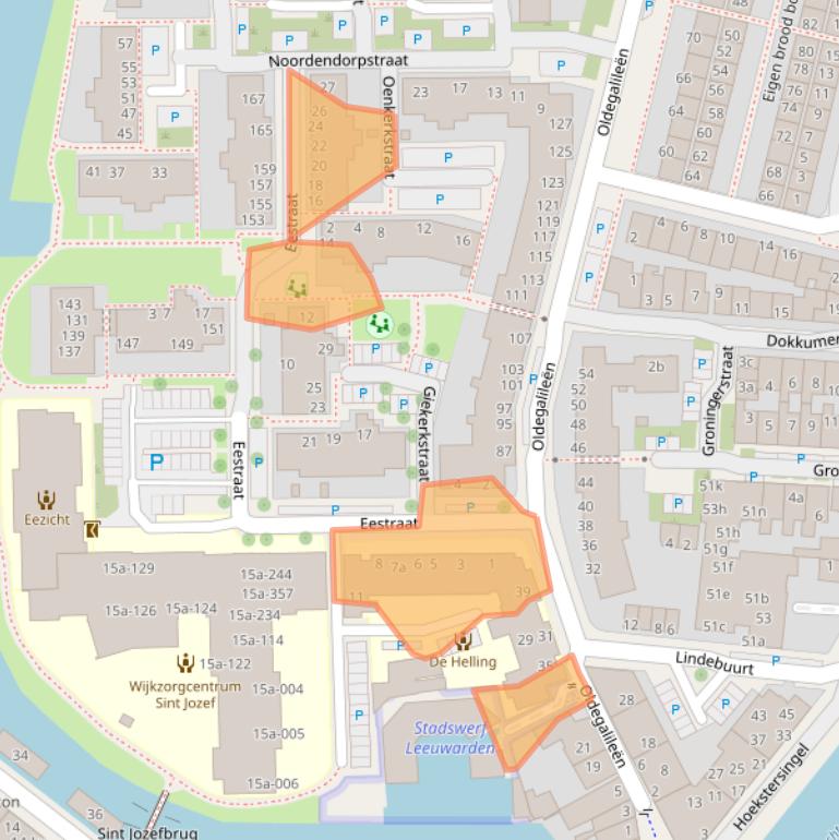 Kaart van postcodegebied 8922AB.