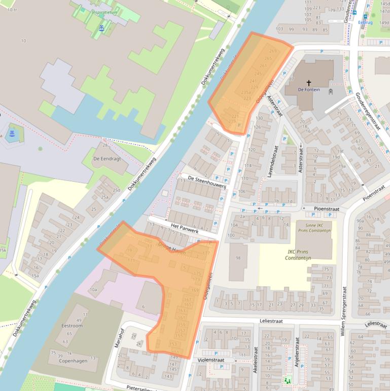 Kaart van postcodegebied 8922AD.