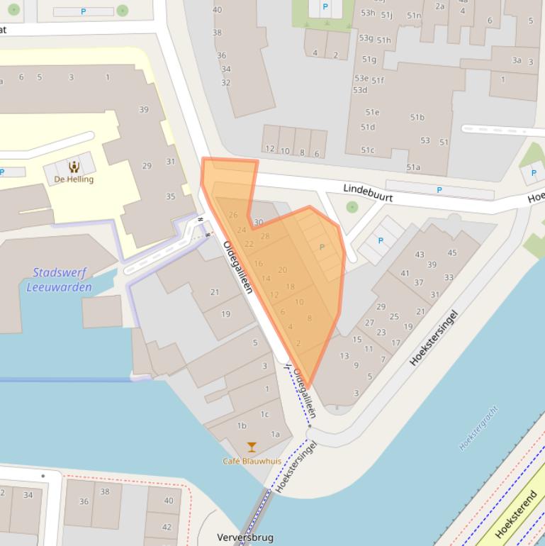 Kaart van postcodegebied 8922AE.