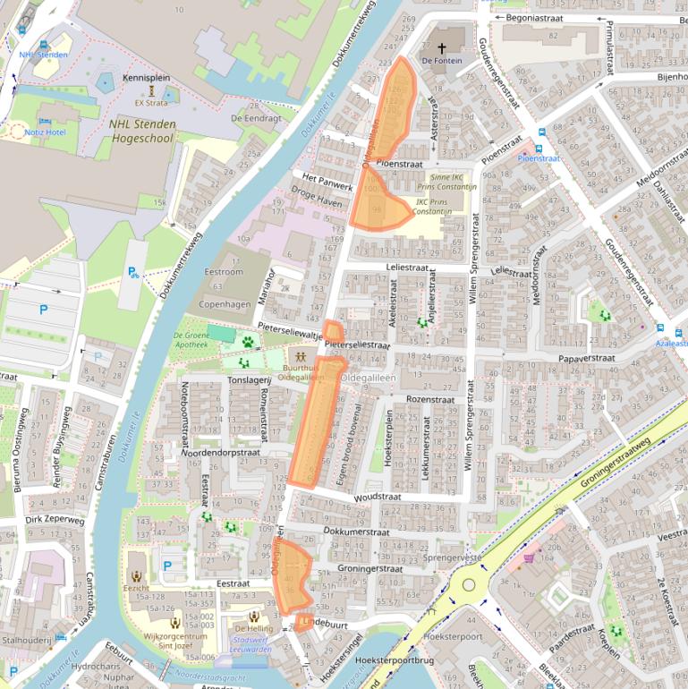 Kaart van postcodegebied 8922AG.