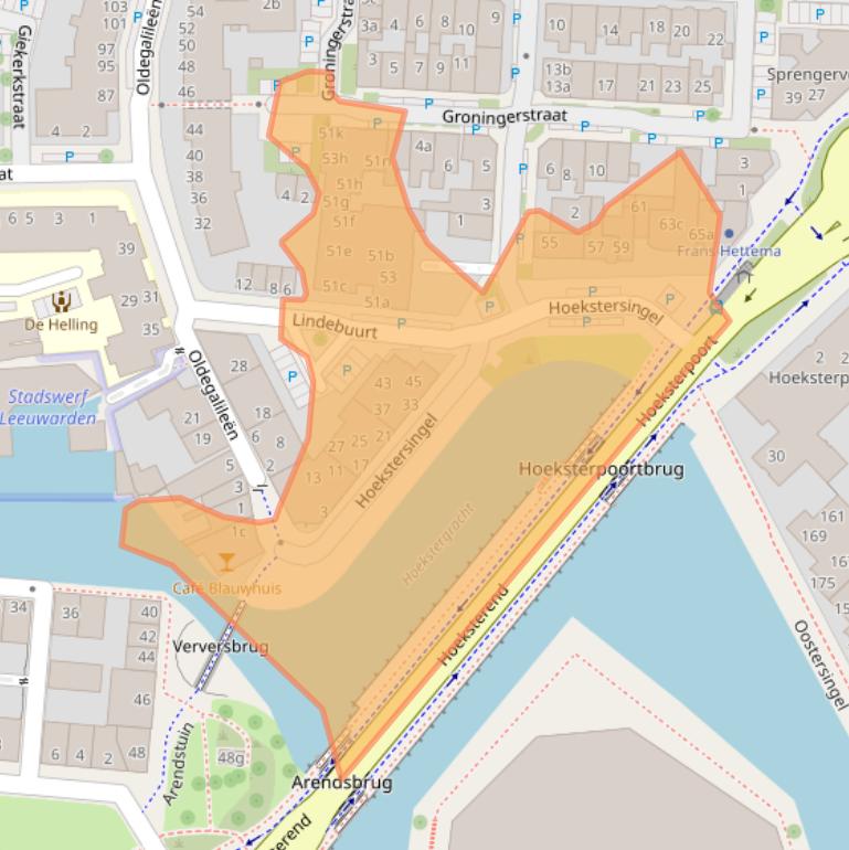 Kaart van postcodegebied 8922AM.