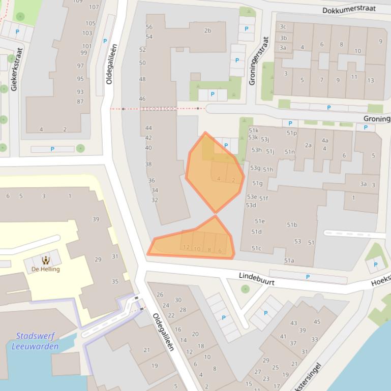 Kaart van postcodegebied 8922AN.