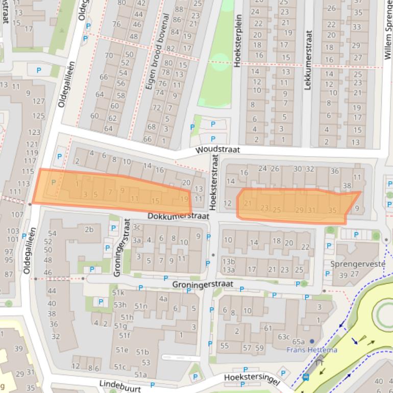 Kaart van postcodegebied 8922AS.