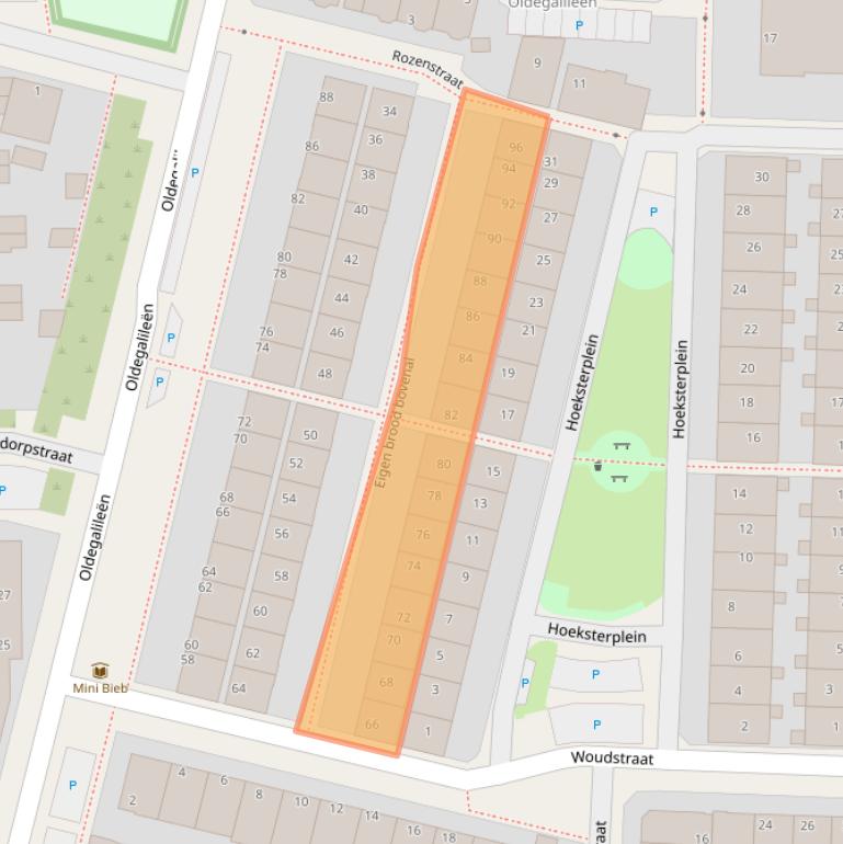 Kaart van postcodegebied 8922BA.