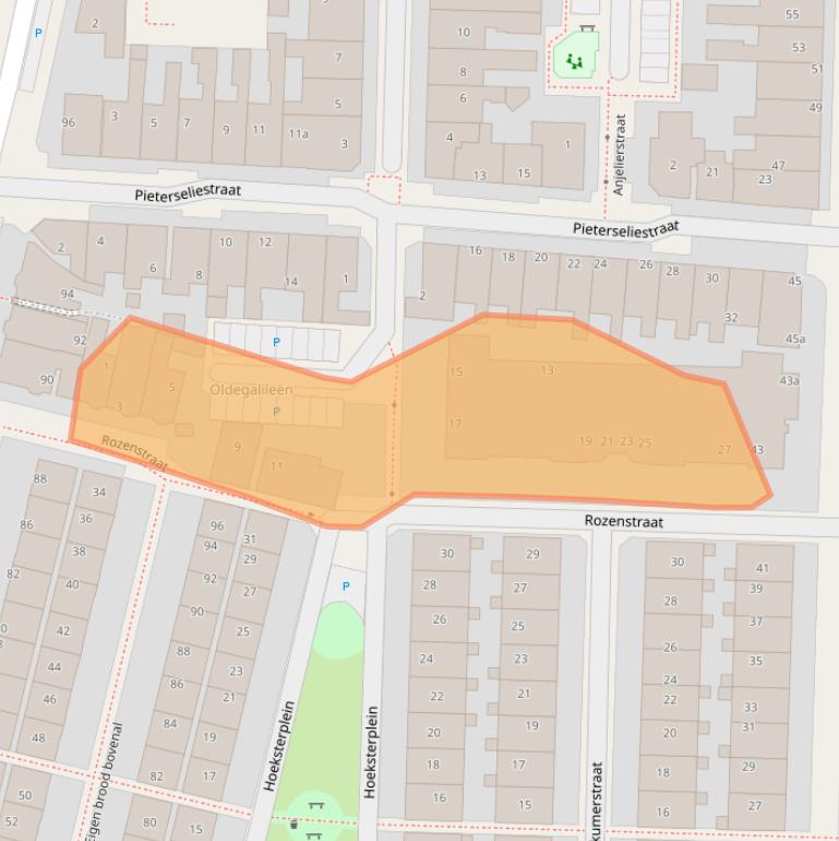 Kaart van postcodegebied 8922BG.