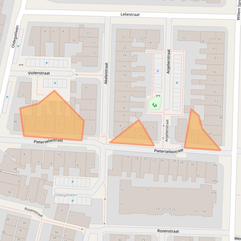 Kaart van postcodegebied 8922BH.