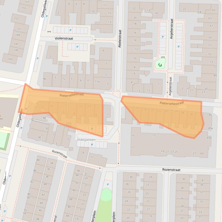 Kaart van postcodegebied 8922BJ.