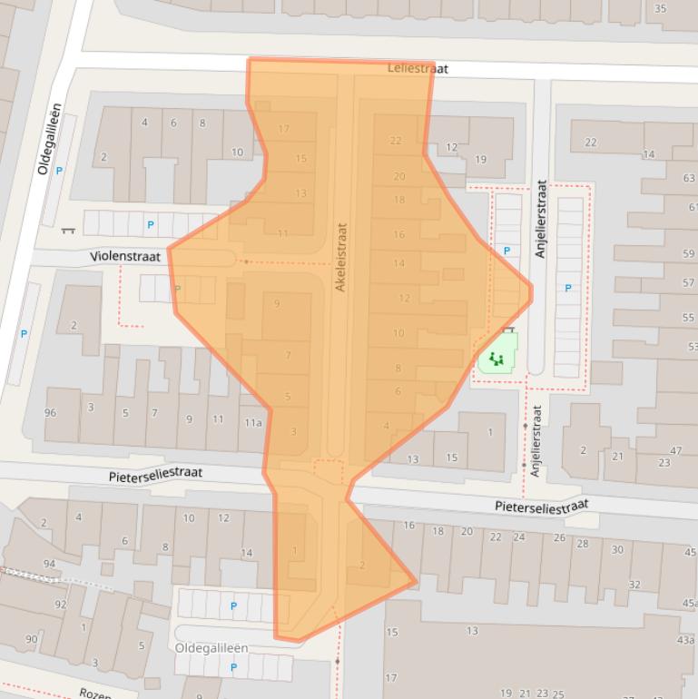 Kaart van postcodegebied 8922BL.