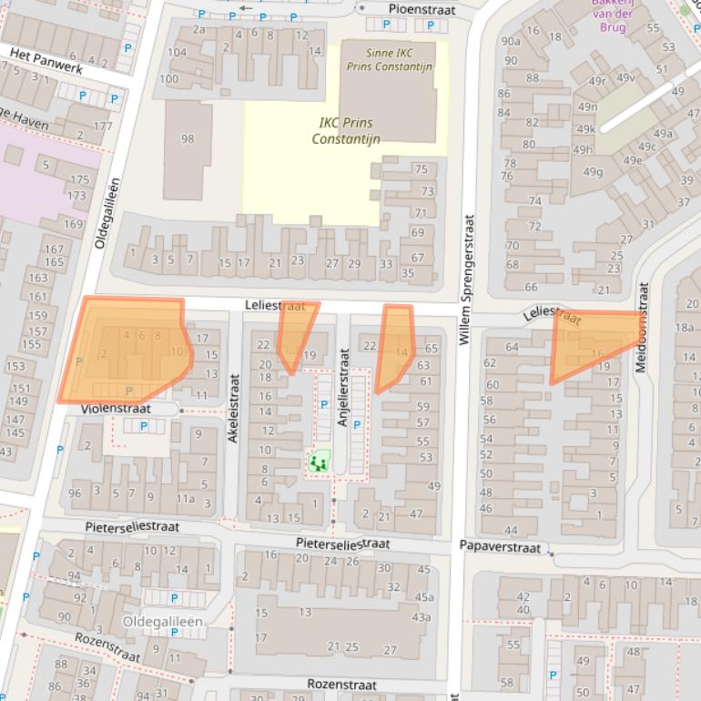 Kaart van postcodegebied 8922BP.