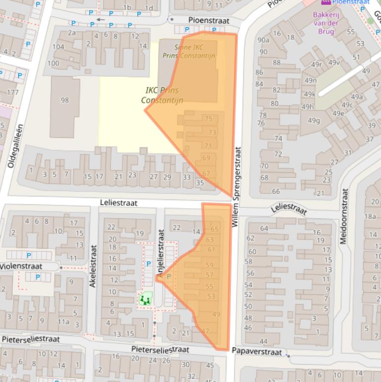 Kaart van postcodegebied 8922BS.