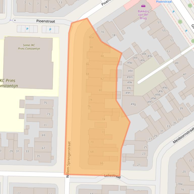 Kaart van postcodegebied 8922BV.