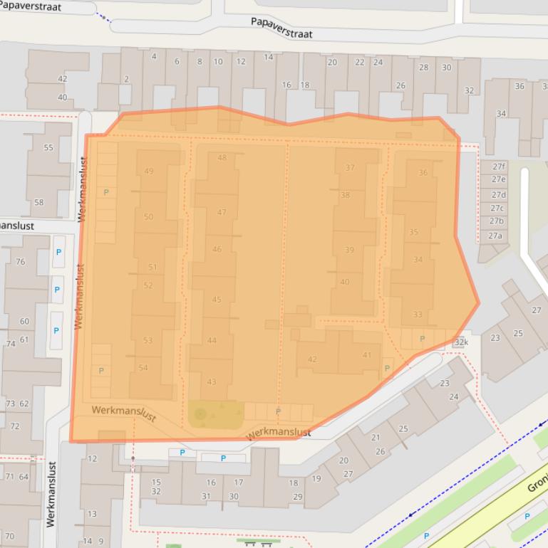 Kaart van postcodegebied 8922CC.