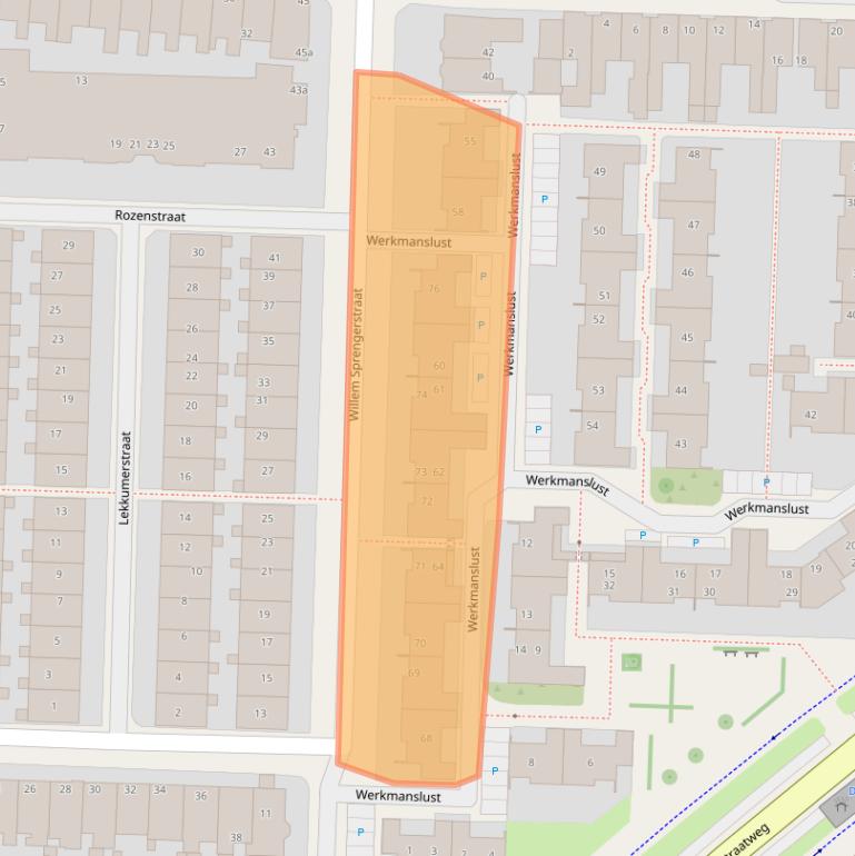 Kaart van postcodegebied 8922CD.