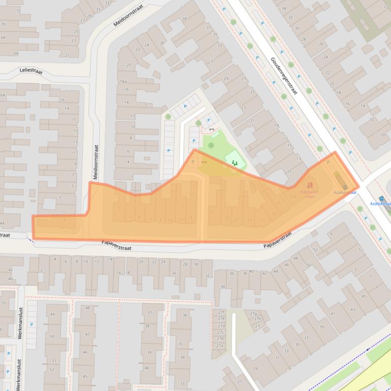 Kaart van postcodegebied 8922CE.