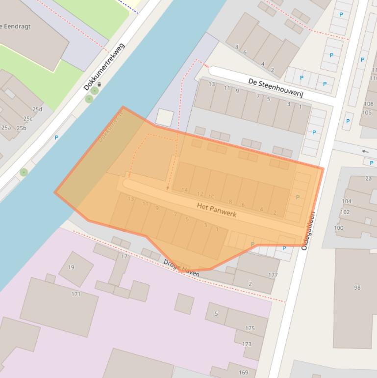 Kaart van postcodegebied 8922DA.