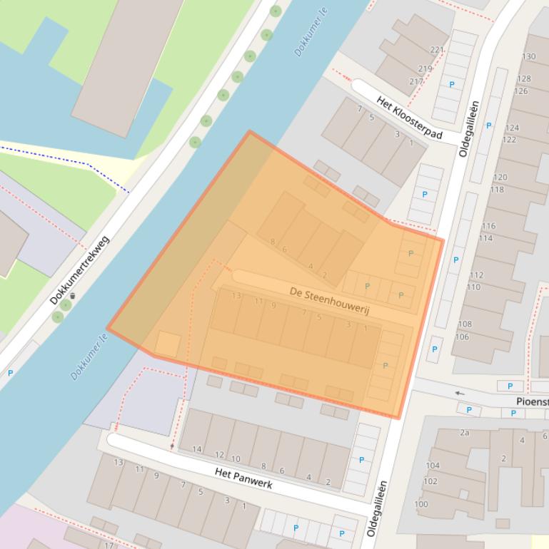 Kaart van postcodegebied 8922DB.