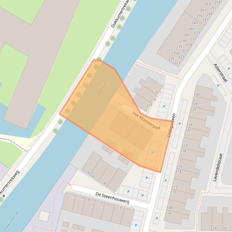 Kaart van postcodegebied 8922DC.