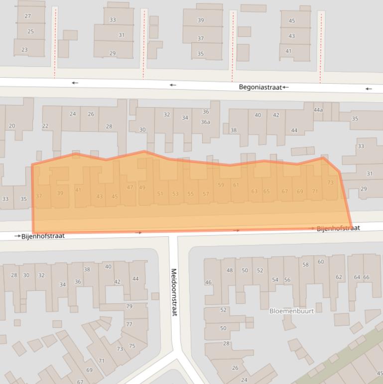 Kaart van postcodegebied 8922EA.