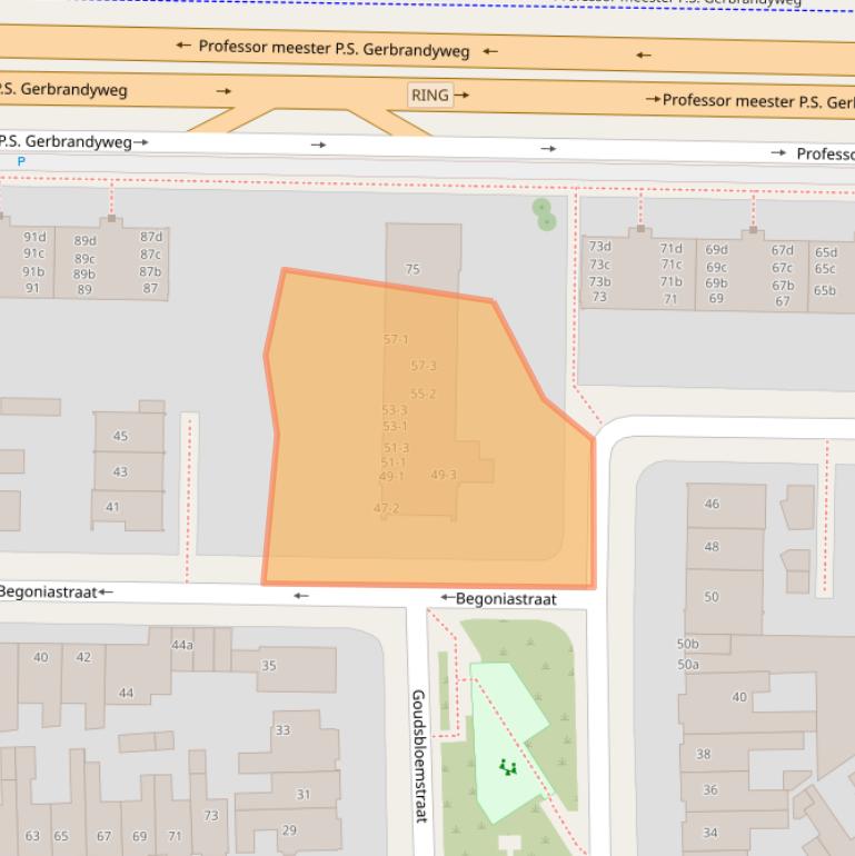 Kaart van postcodegebied 8922EE.