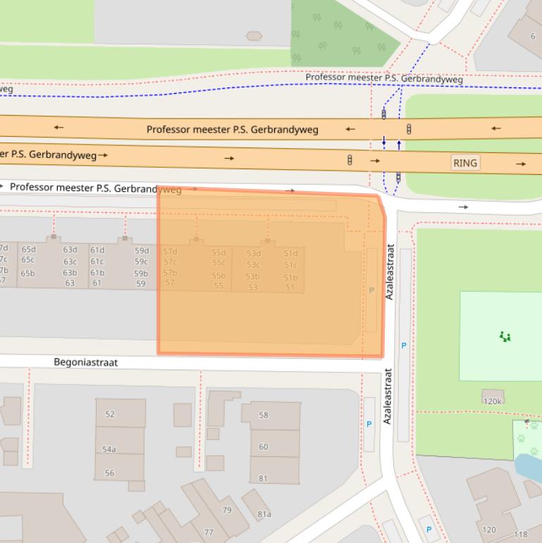 Kaart van postcodegebied 8922EK.