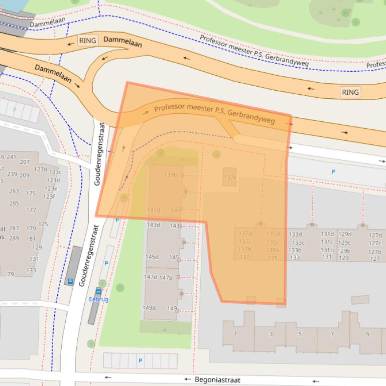 Kaart van postcodegebied 8922EW.