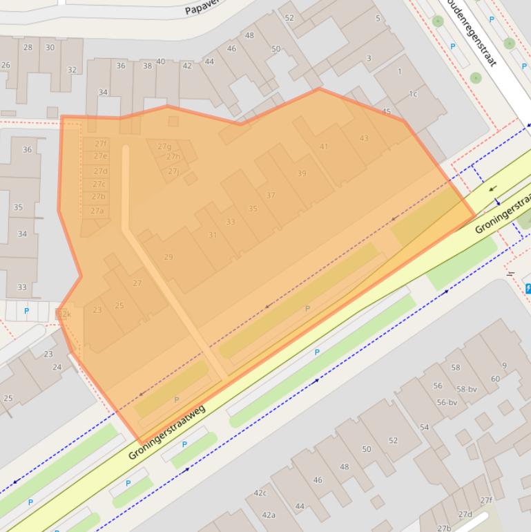 Kaart van postcodegebied 8922EZ.