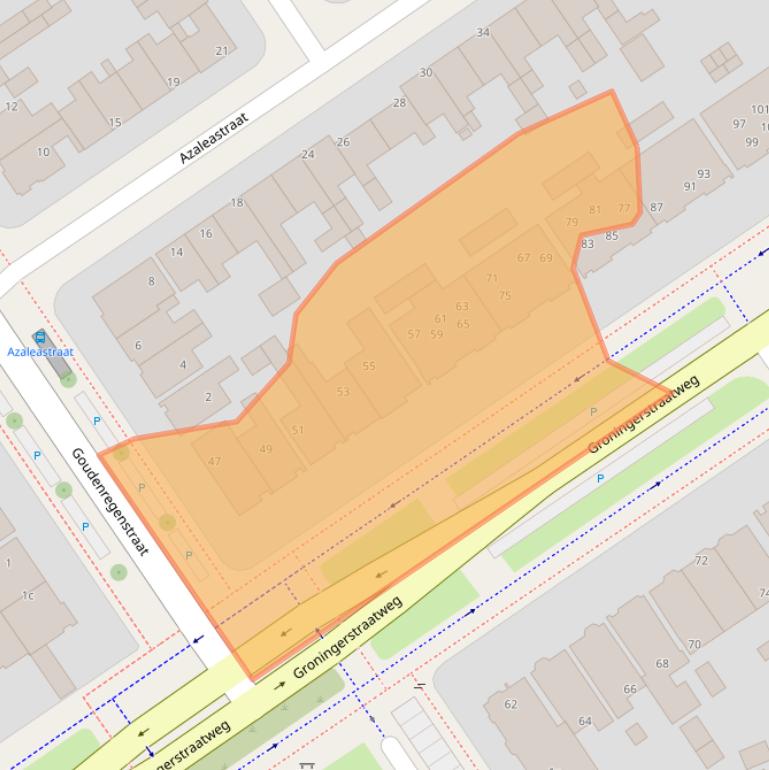 Kaart van postcodegebied 8922GA.